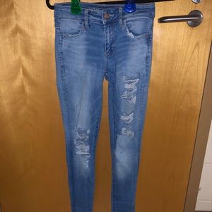American Eagle Ripped Jegging Blue Jeans